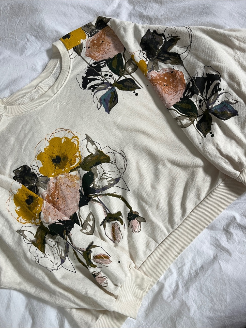 The Niki Bubble Sweatshirt by Pilcro: Leigh Viner Edition floral Anthropologie